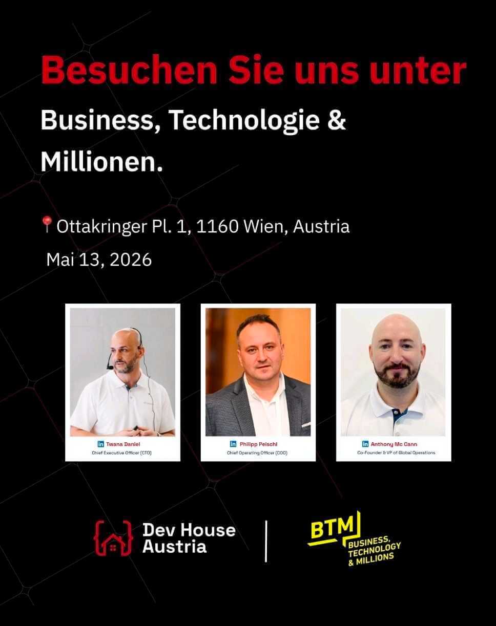 Team zusammen bei Dev House Austria