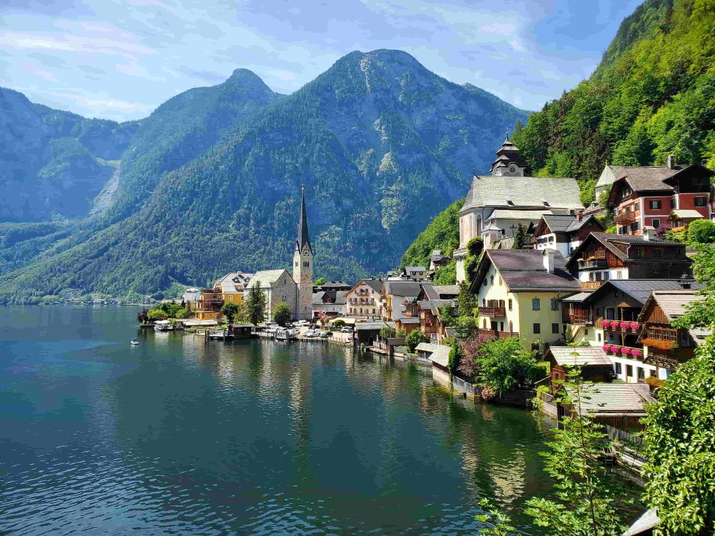 Seeblick auf Hallstatt, Österreich